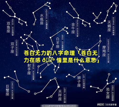 苍白无力的八字命理「苍白无力在感 🌺 情里是什么意思」